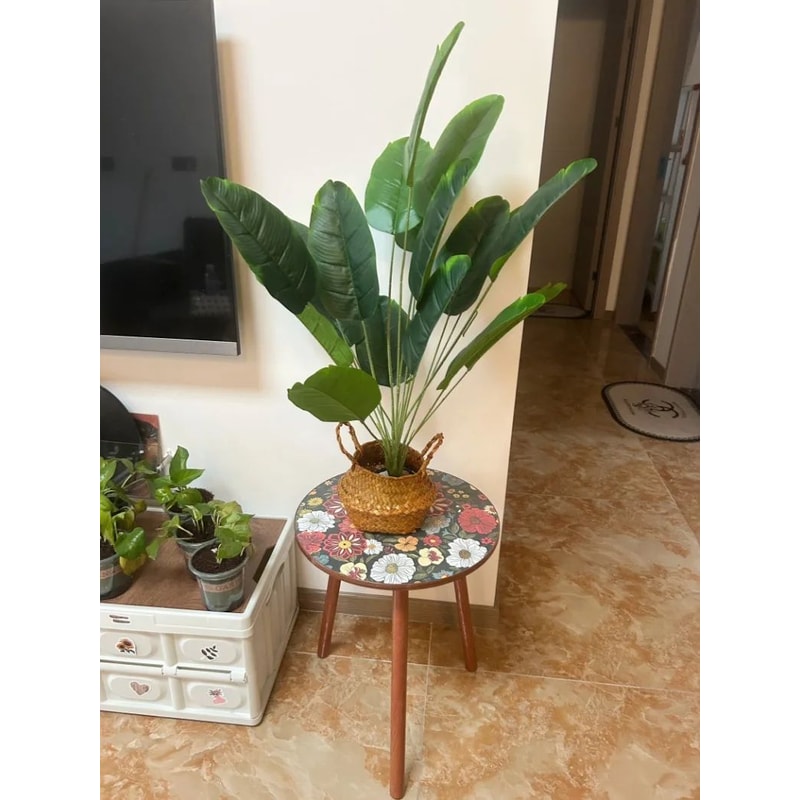 Mandala Wooden Round Side Table 12