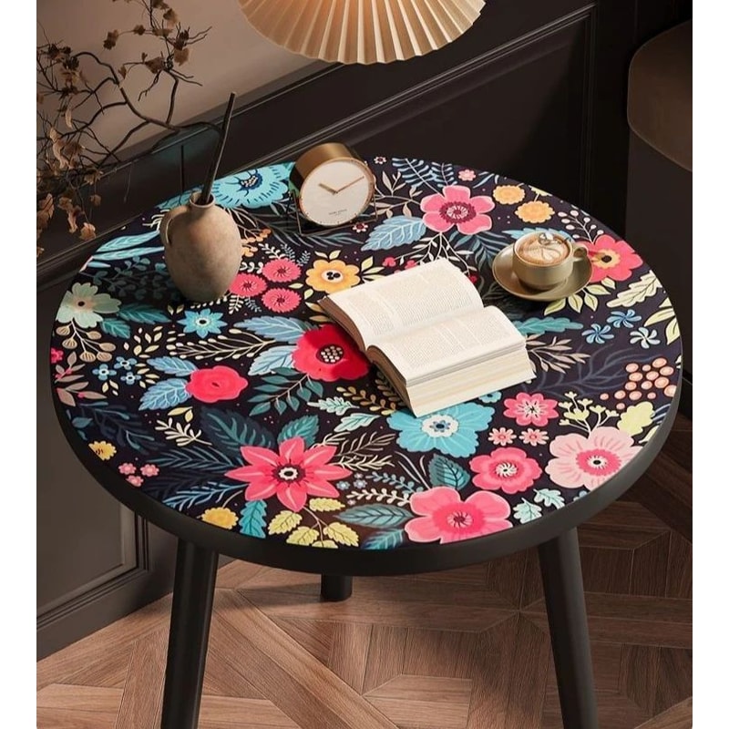 Mandala Wooden Round Side Table 14