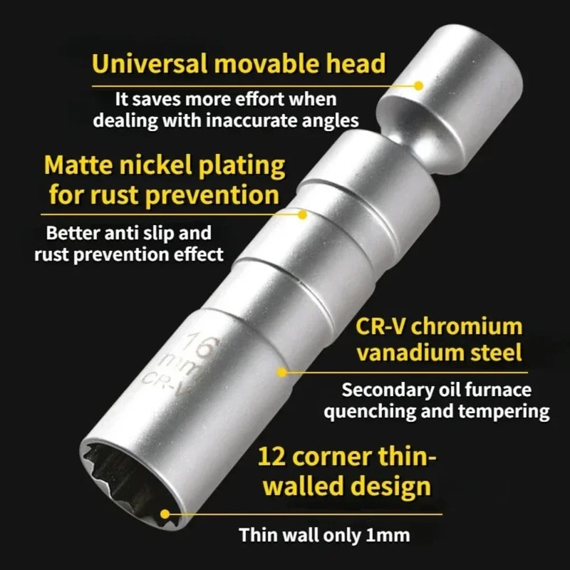 Magnetic Spark Plug Socket Wrench Set 3