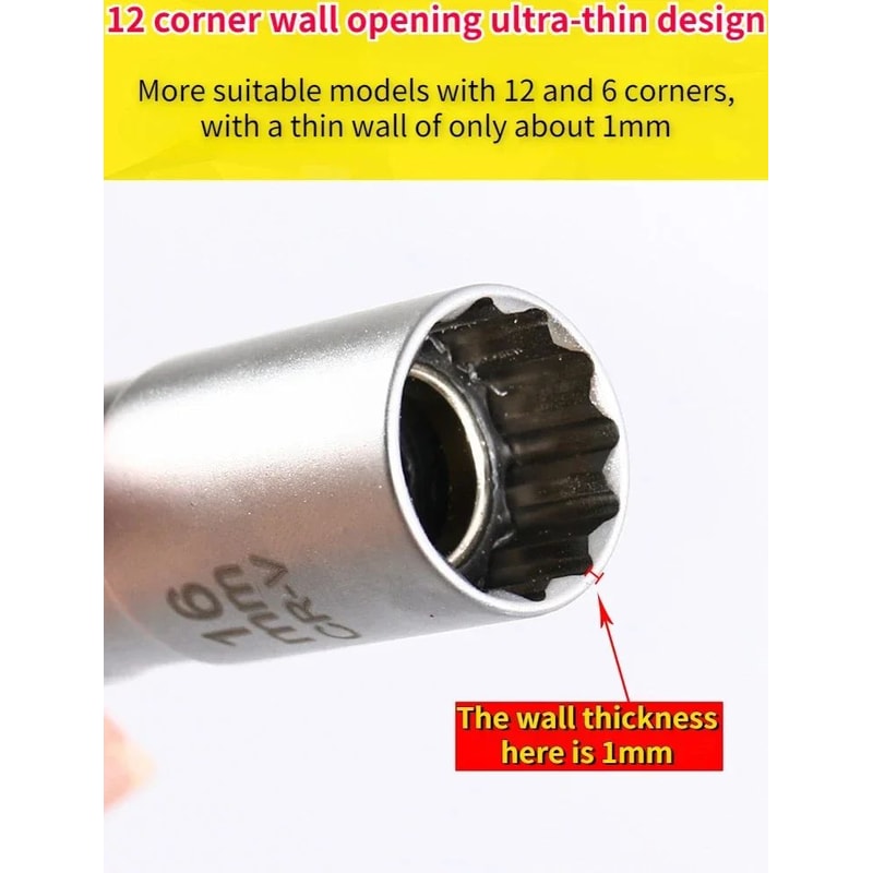 Magnetic Spark Plug Socket Wrench Set 8