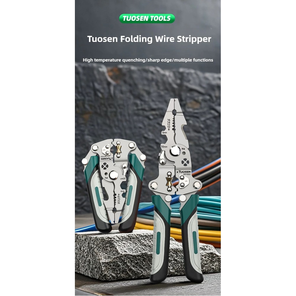 TUOSEN Multifunction Foldable Wire Stripper Pliers 5
