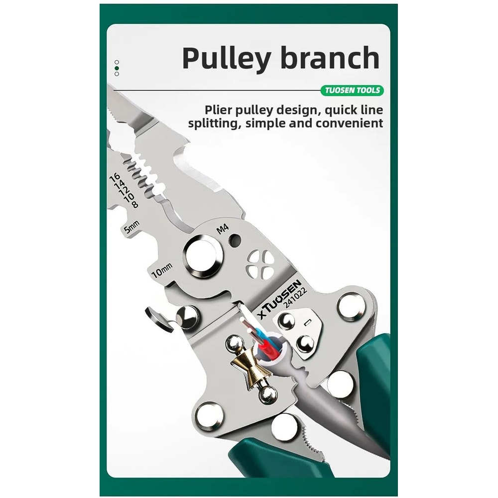 TUOSEN Multifunction Foldable Wire Stripper Pliers 6