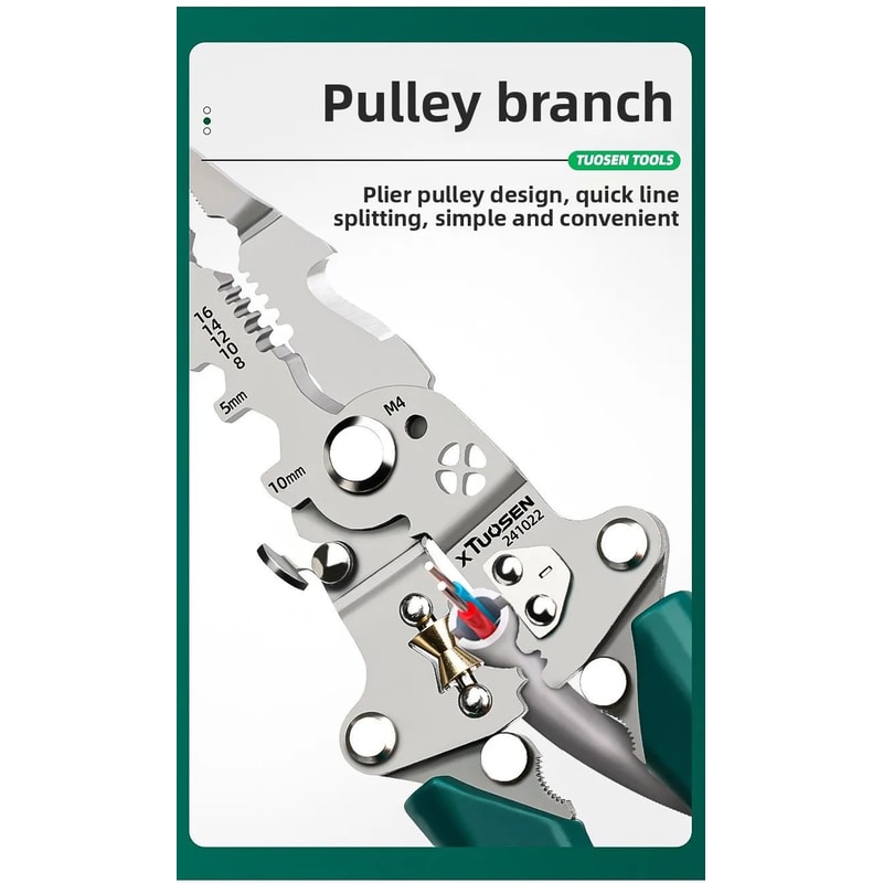 TUOSEN Multifunction Foldable Wire Stripper Pliers 6