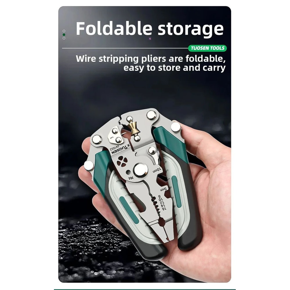 TUOSEN Multifunction Foldable Wire Stripper Pliers 7