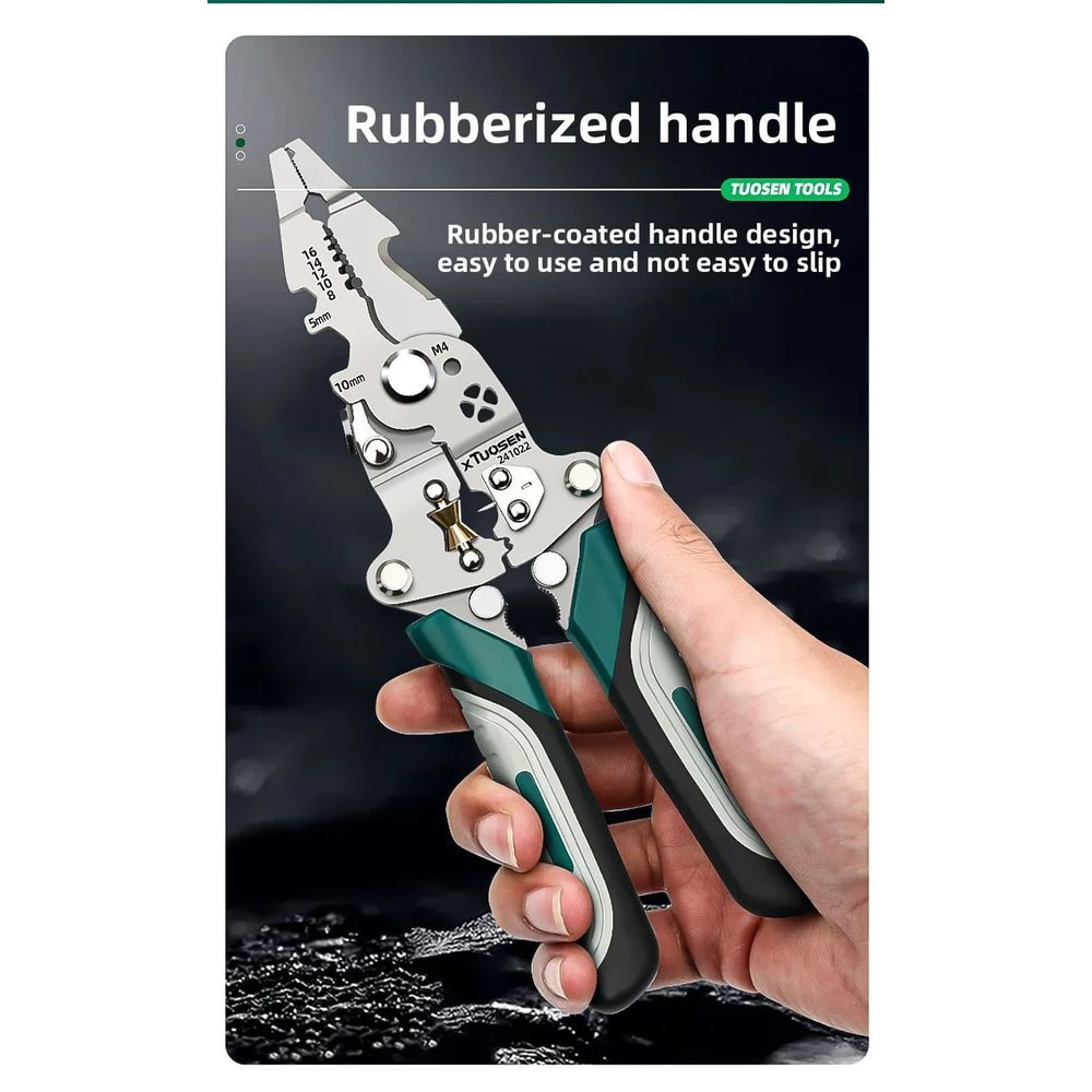TUOSEN Multifunction Foldable Wire Stripper Pliers 9