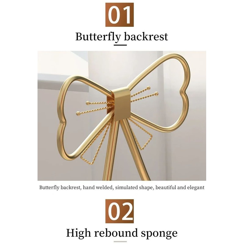 Butterfly Makeup Chair With Detachable Backrest 7