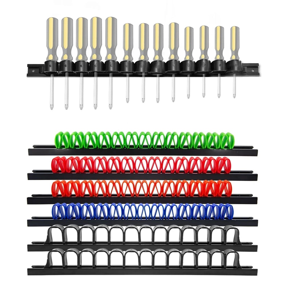 Wall Mount Screwdriver Tool Organizer Set 0