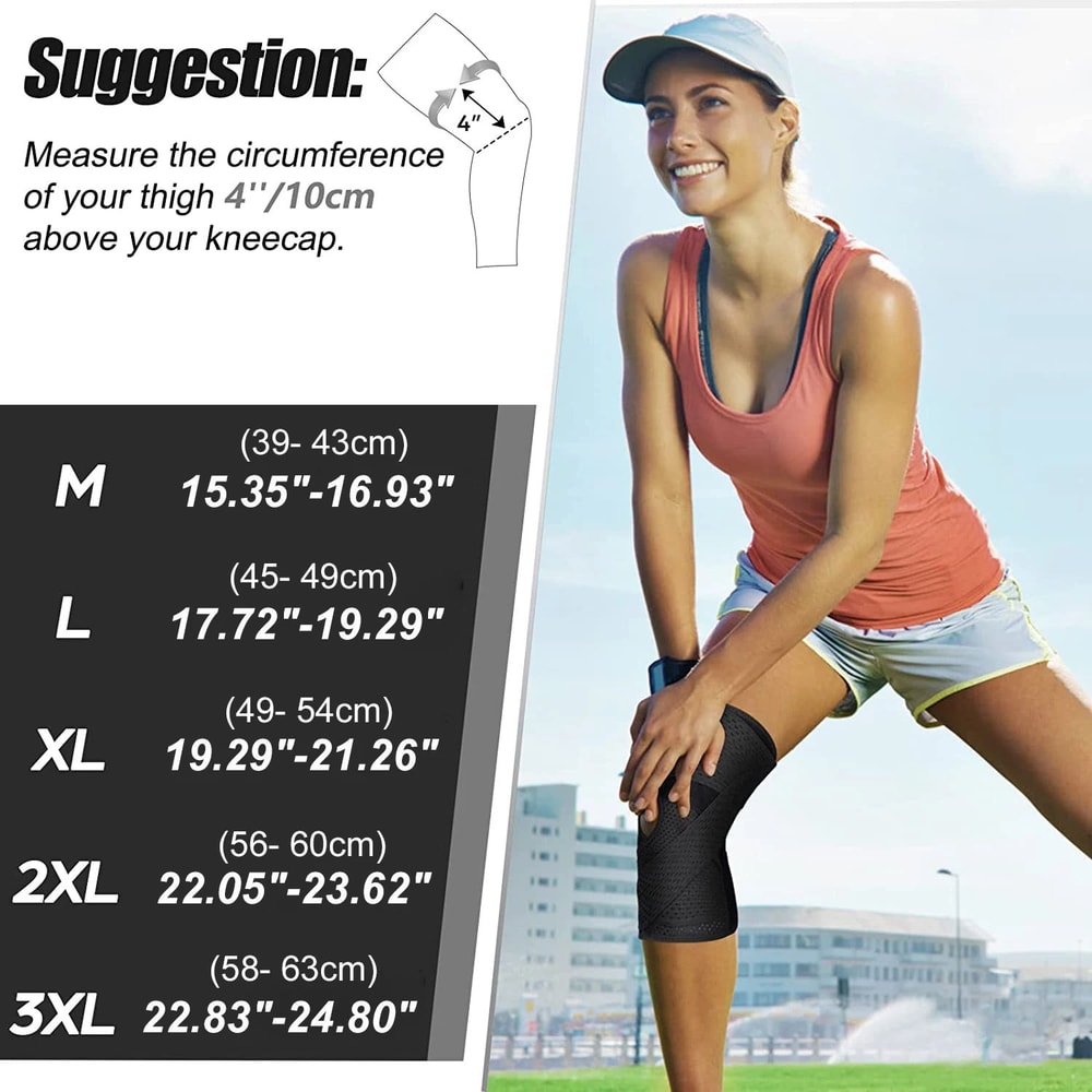 Knee Support Brace With Side Stabilizers Air Mesh Fabric Meniscus Tear ACL Arthritis Relief 3