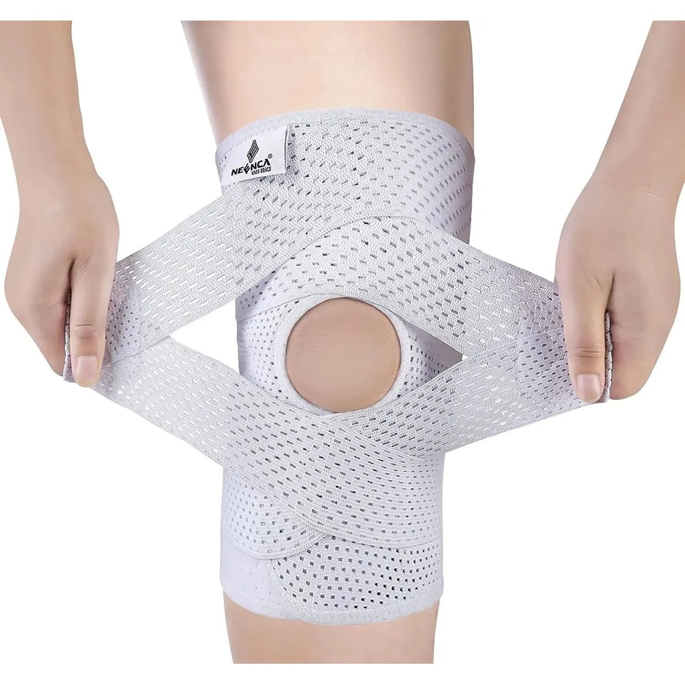 Knee Support Brace With Side Stabilizers Air Mesh Fabric Meniscus Tear ACL Arthritis Relief 6