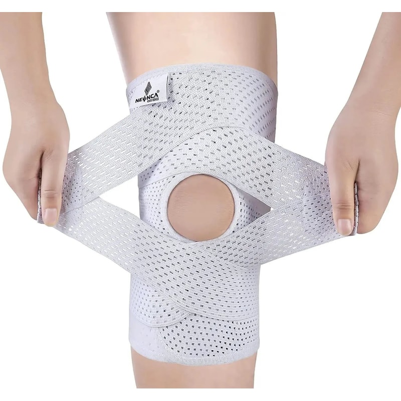 Knee Support Brace With Side Stabilizers Air Mesh Fabric Meniscus Tear ACL Arthritis Relief 6