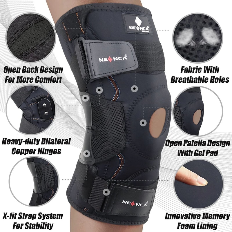 Hinged Knee Support Brace With Stabilizers 1
