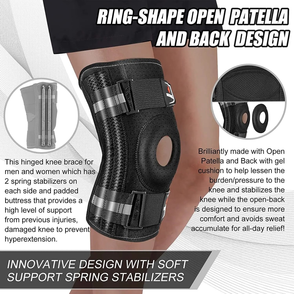 Knee Support Brace With Side Stabilizers Men Women Arthritis Meniscus Tear ACL PCL Runner Sports 2