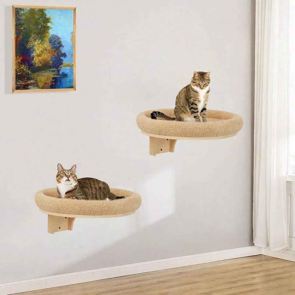 Wall Mounted Cat Climbing Ladder With Hammock 3