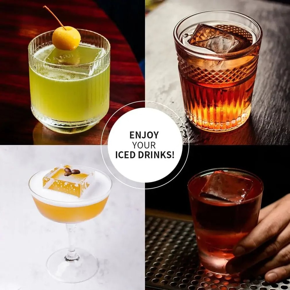 Clear Square Ice Cube Tray For Whiskey 5