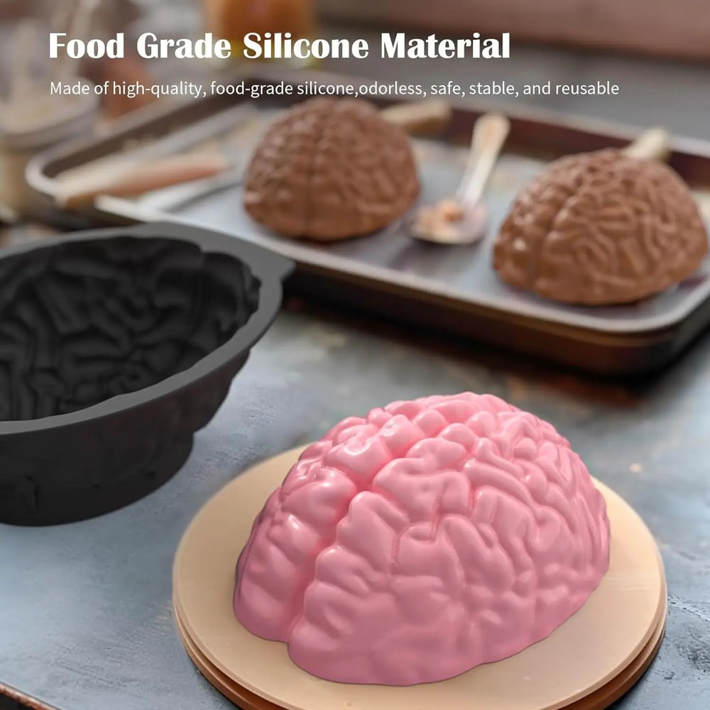 Silicone Human Brain Cake Mold 6