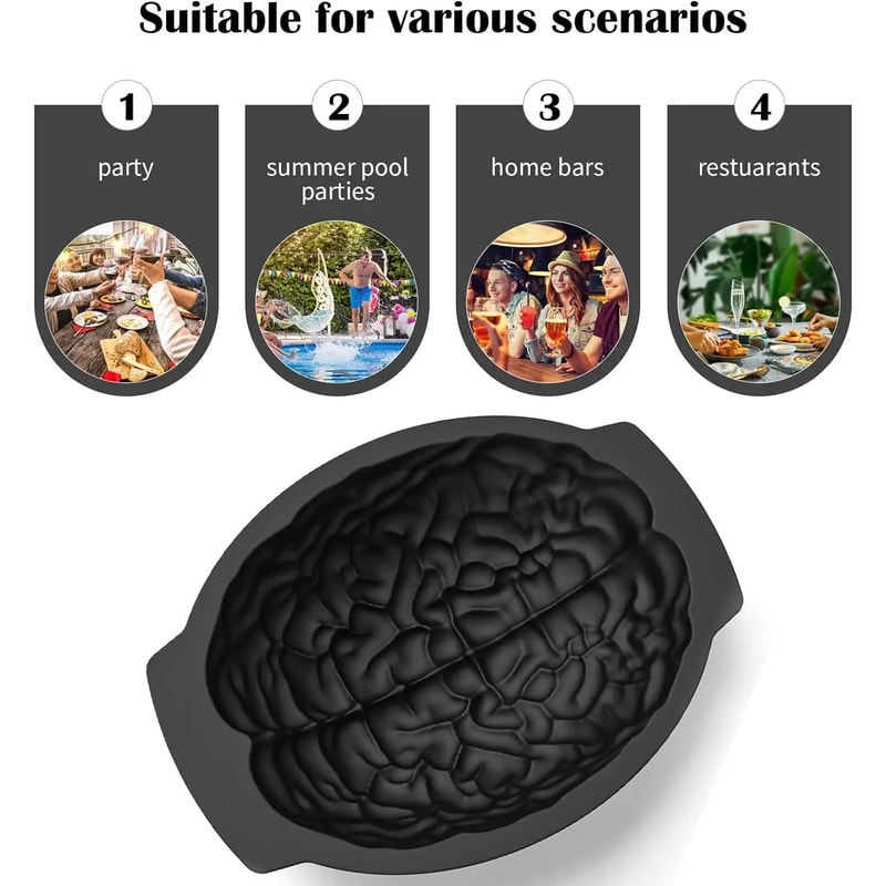 Silicone Human Brain Cake Mold 7