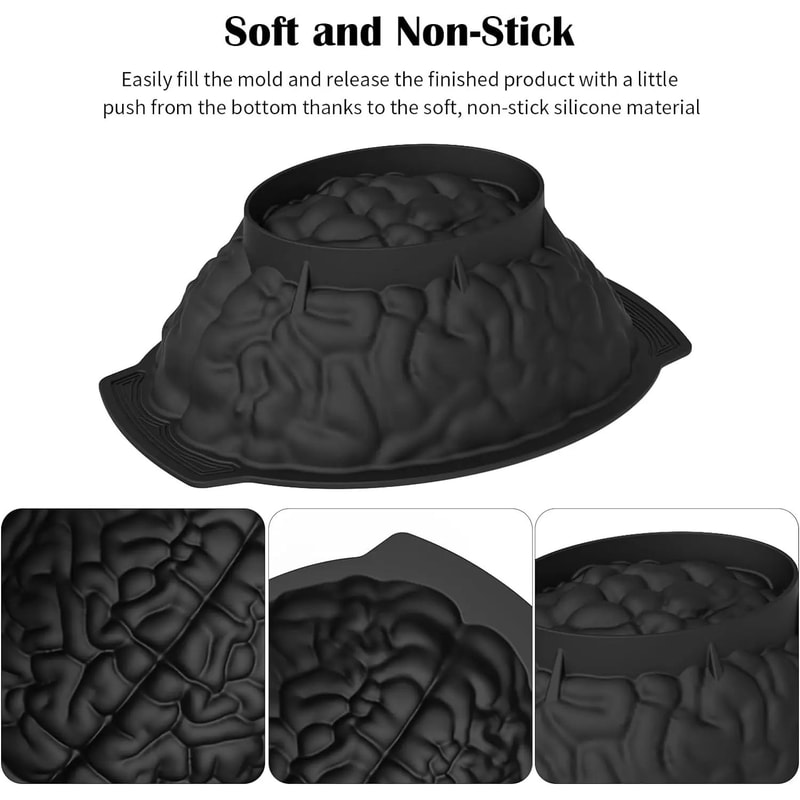 Silicone Human Brain Cake Mold 8