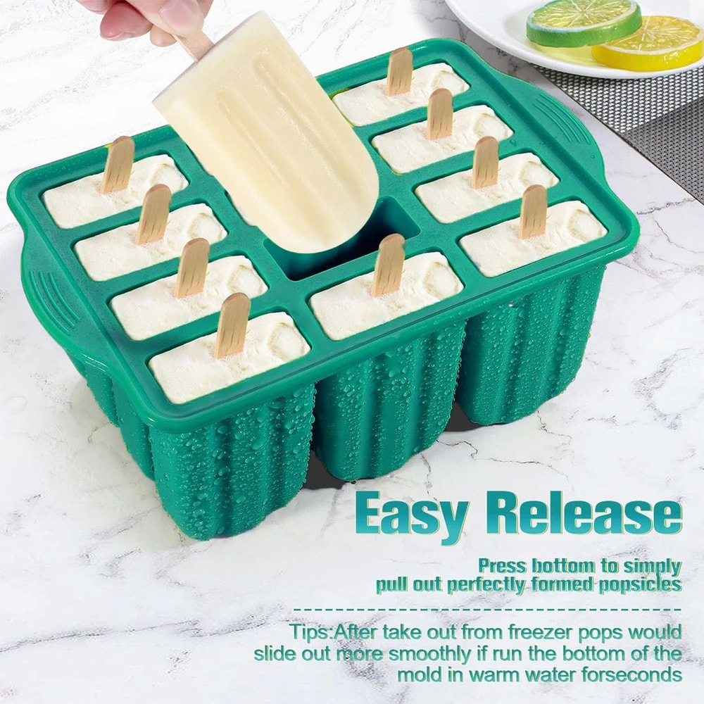 Silicone Popsicle Mold With Wooden Sticks 2
