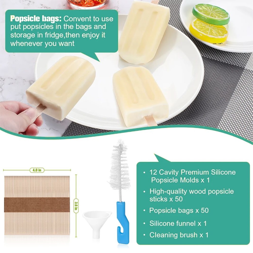 Silicone Popsicle Mold With Wooden Sticks 5