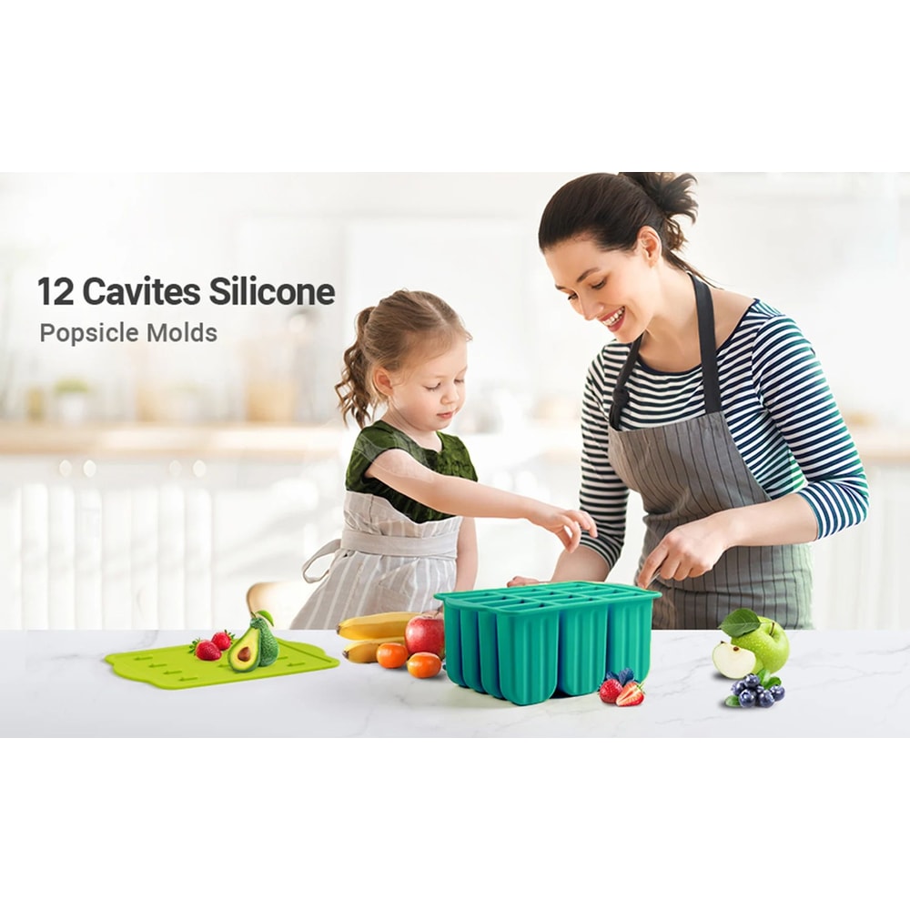 Silicone Popsicle Mold With Wooden Sticks 6