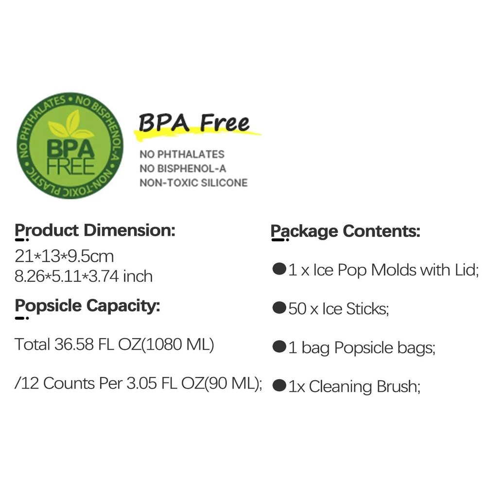 Silicone Popsicle Mold With Wooden Sticks 8