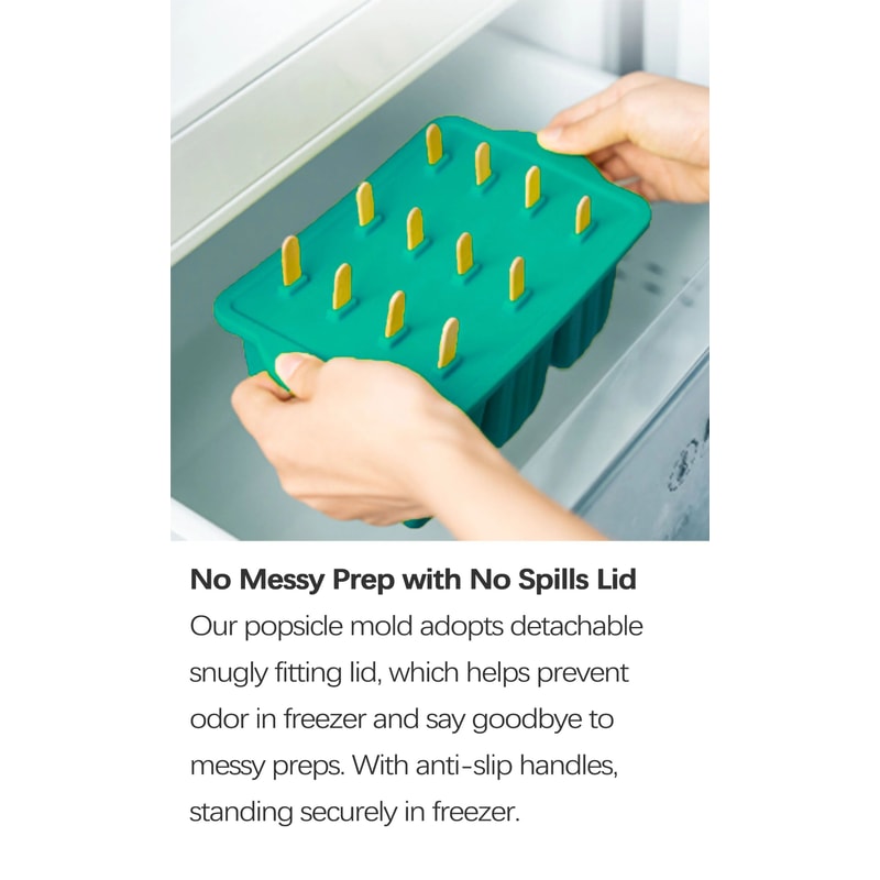 Silicone Popsicle Mold With Wooden Sticks 10