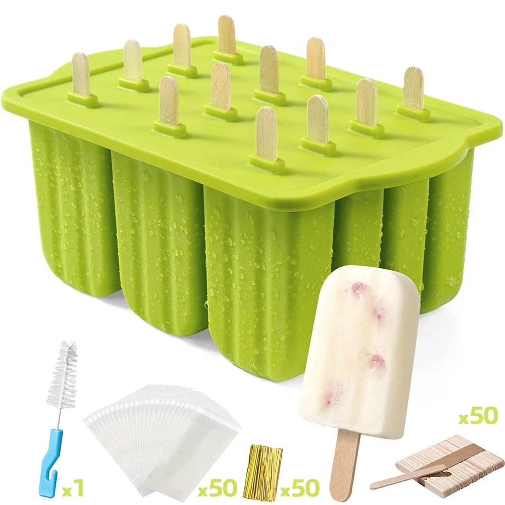 Silicone Popsicle Mold With Wooden Sticks 15