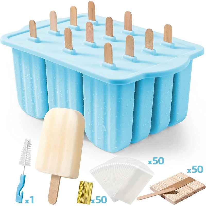 Silicone Popsicle Mold With Wooden Sticks 13