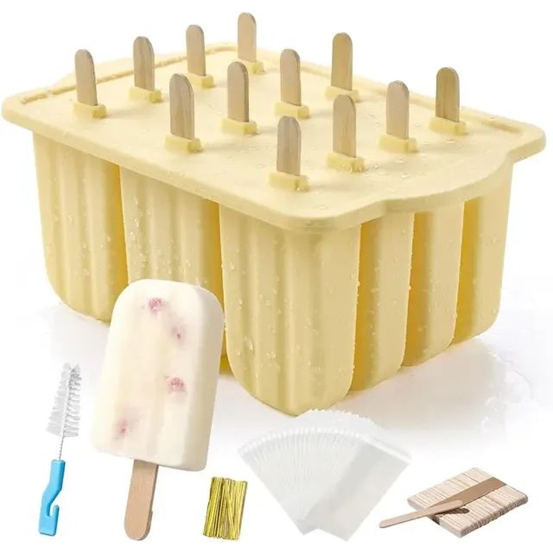 Silicone Popsicle Mold With Wooden Sticks 16