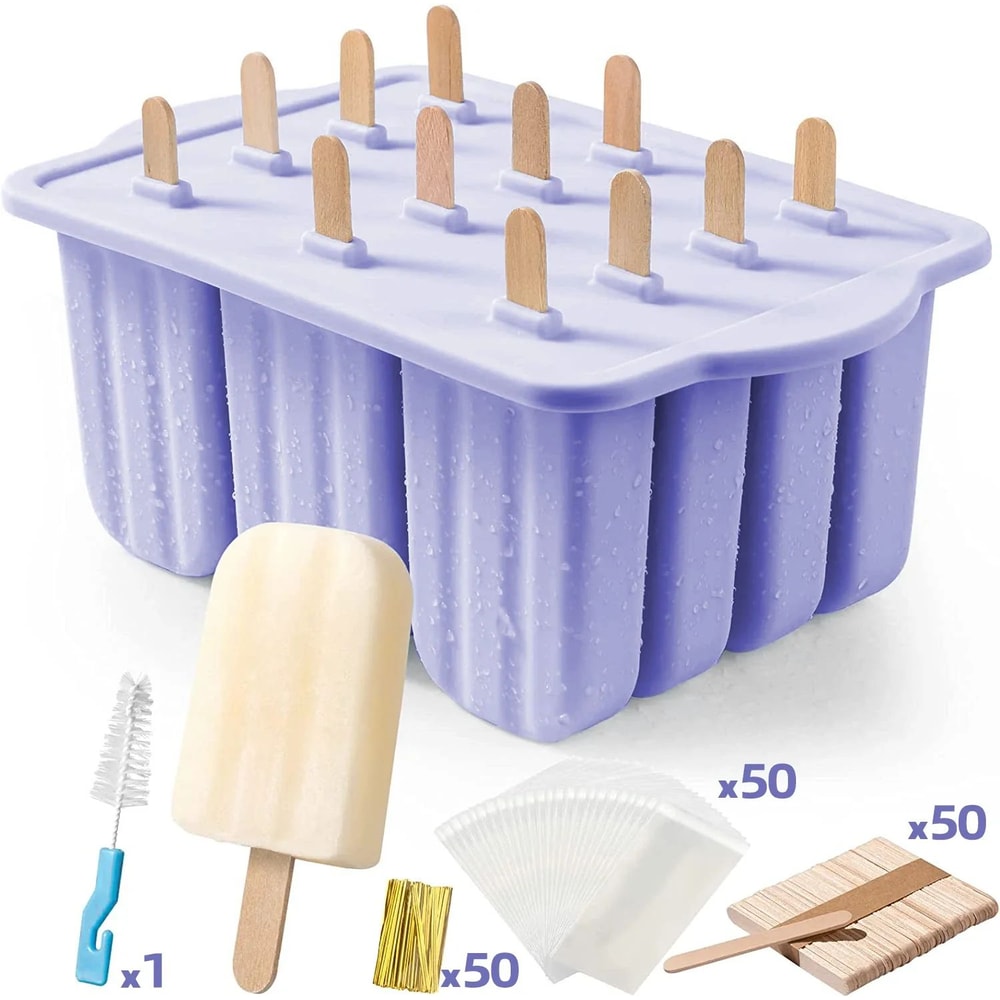 Silicone Popsicle Mold With Wooden Sticks 18