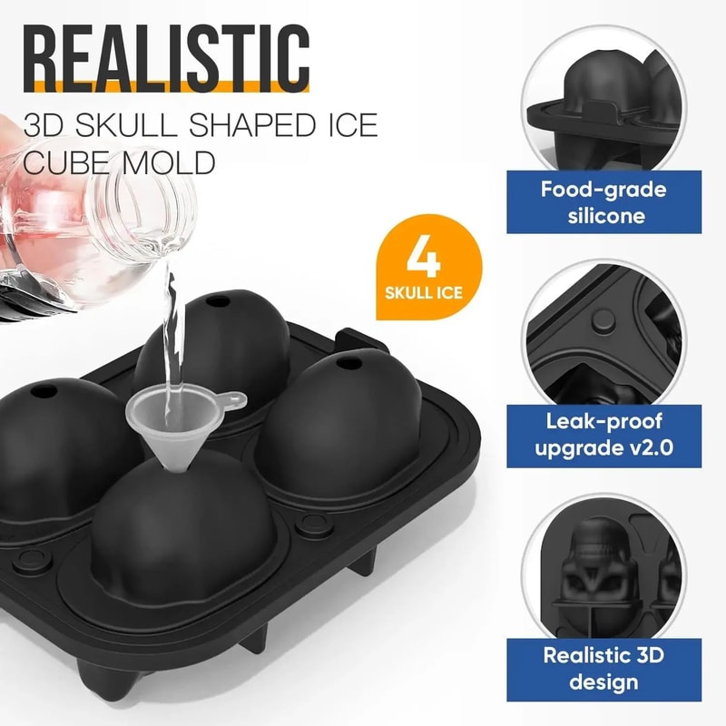 Extra Large 3D Skull Ice Cube Mold 1