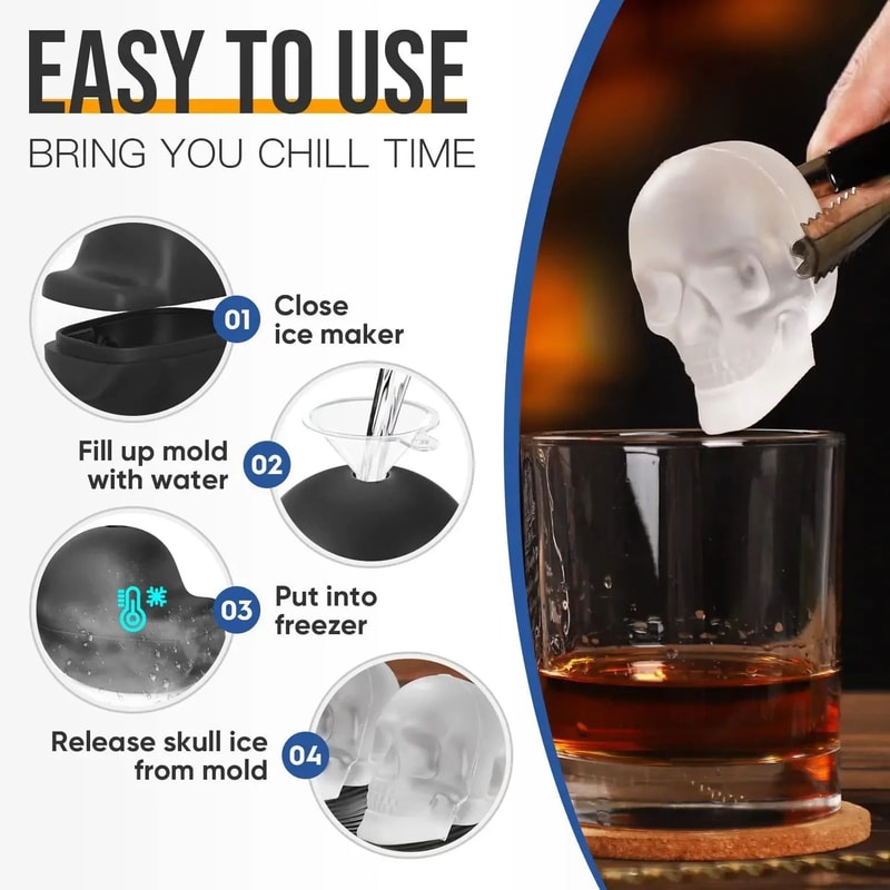 Extra Large 3D Skull Ice Tray 3