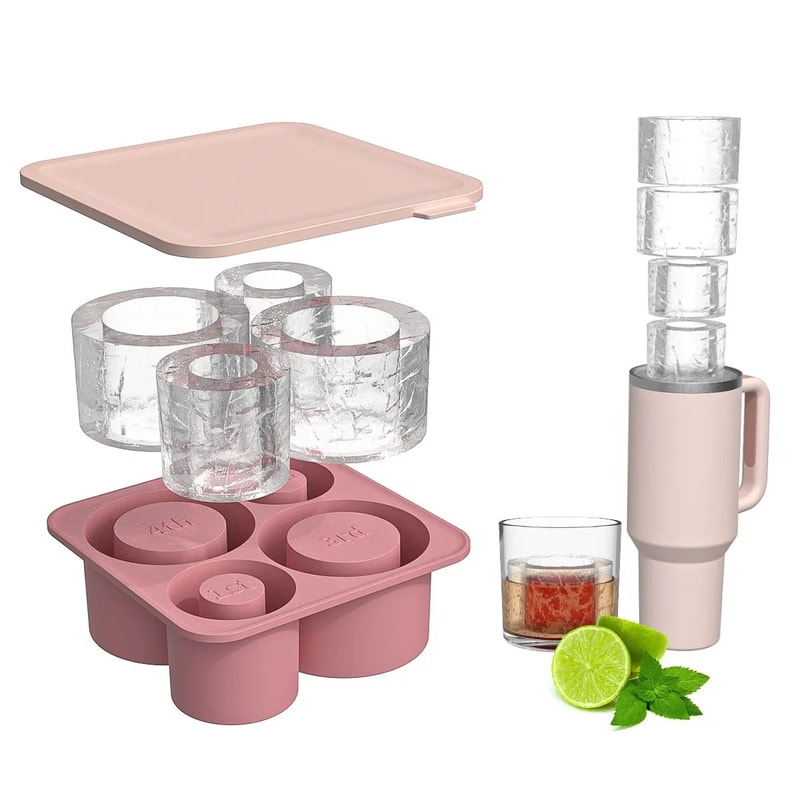 Silicone Hollow Cylinder Ice Cube Tray 0