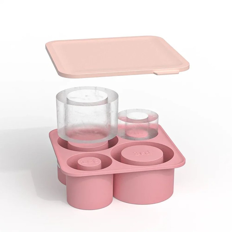 Silicone Hollow Cylinder Ice Cube Tray 3
