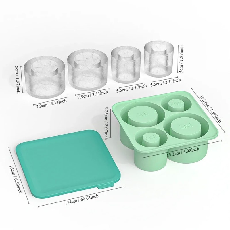 Silicone Hollow Cylinder Ice Cube Tray 5