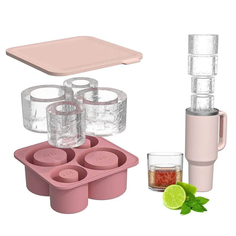 Silicone Hollow Cylinder Ice Cube Tray 8