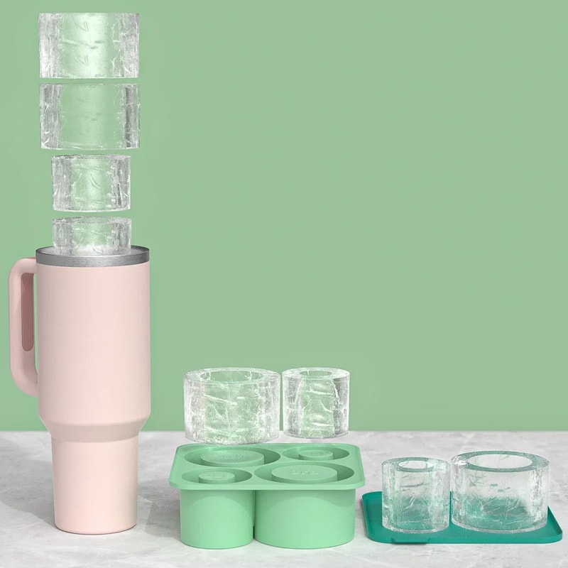 Silicone Hollow Cylinder Ice Cube Tray 9