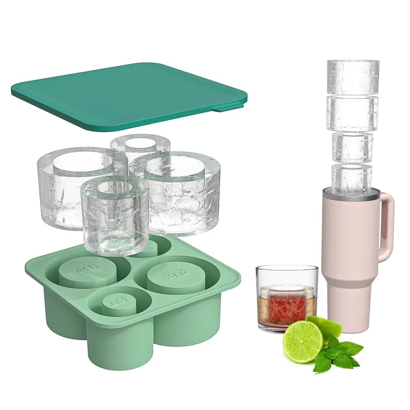 Silicone Hollow Cylinder Ice Cube Tray 10