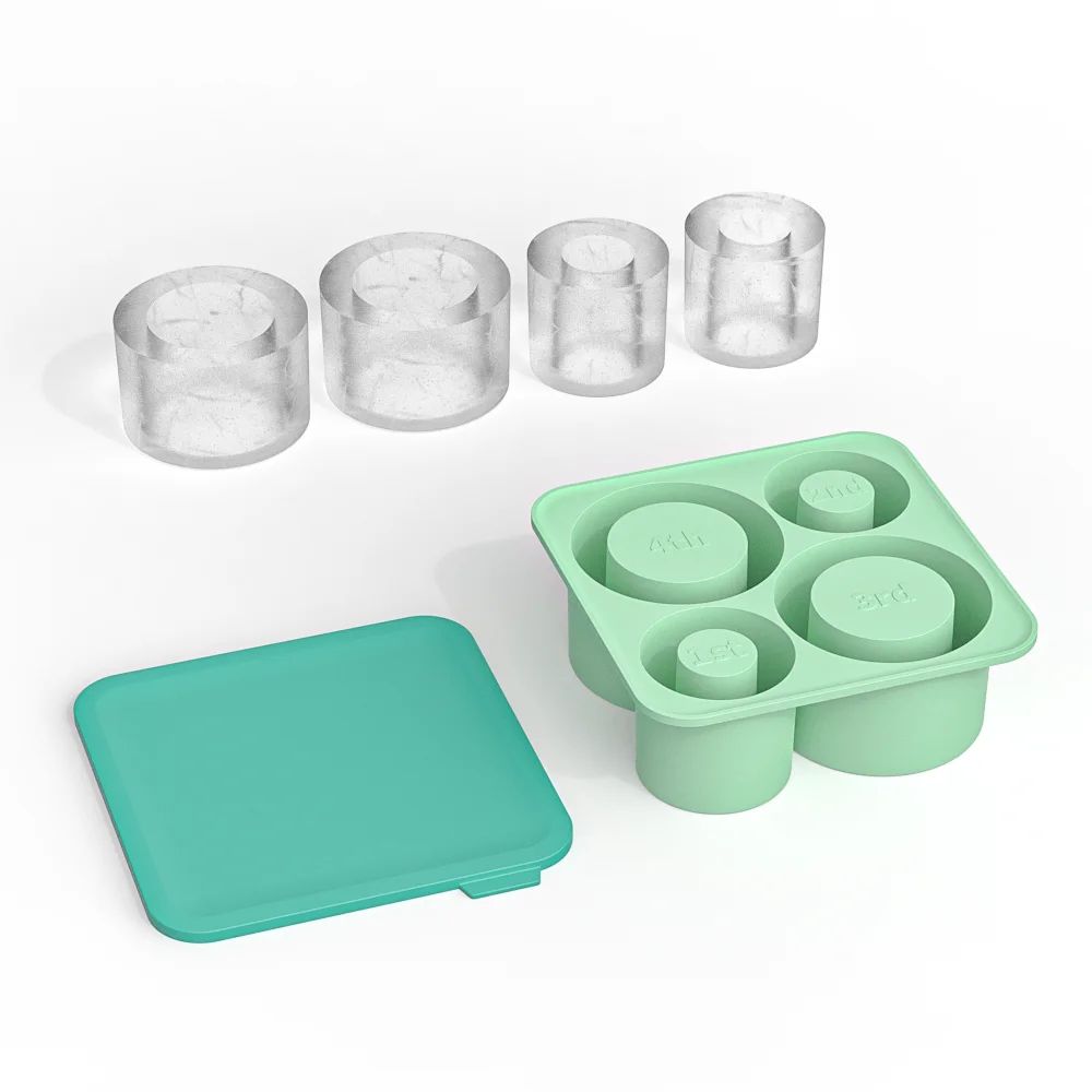 Silicone Hollow Cylinder Ice Cube Tray 14