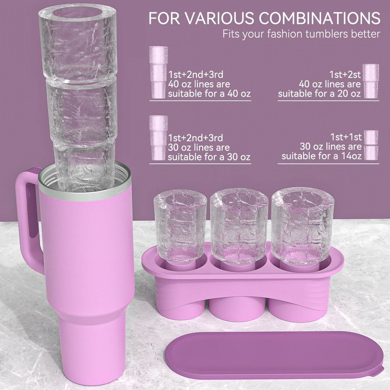 Cylinder Ice Cube Tray For Tumbler Cups 0