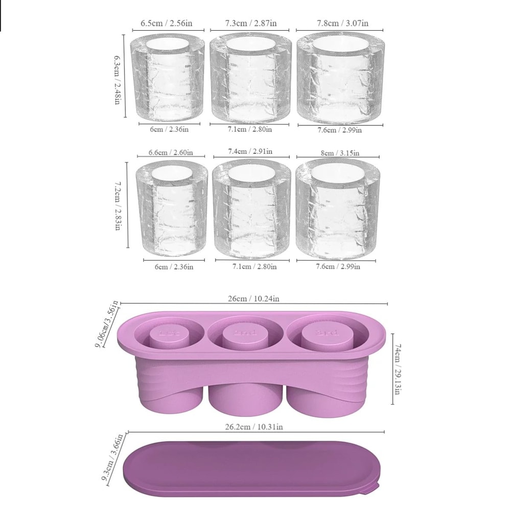 Cylinder Ice Cube Tray For Tumbler Cups 2