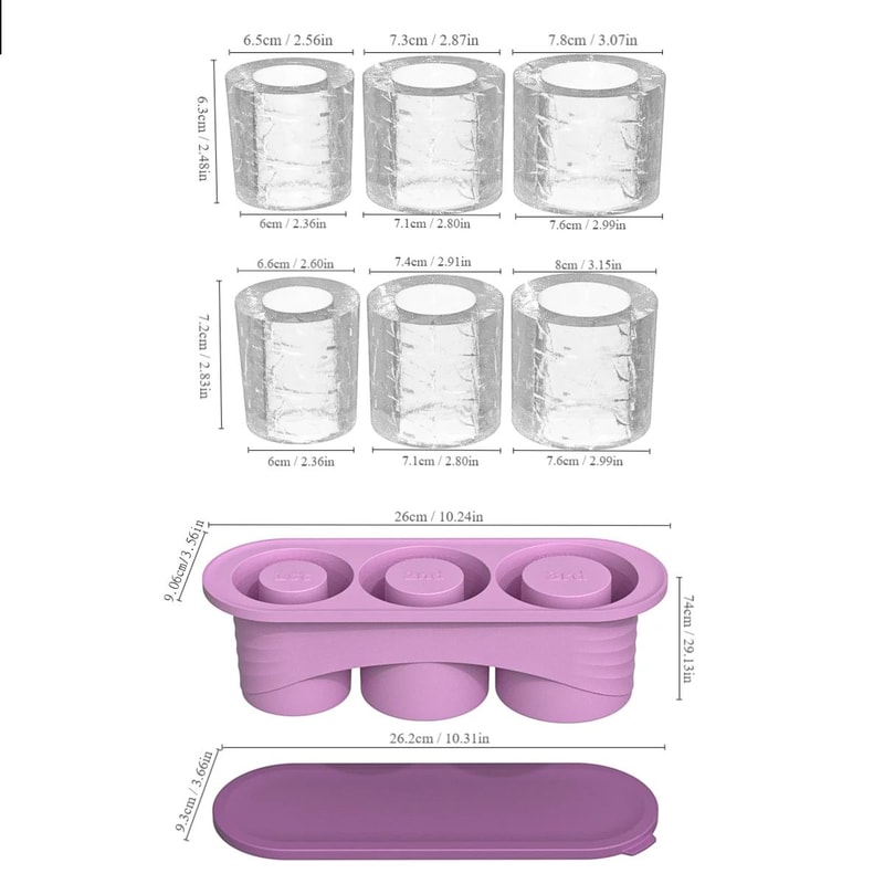 Cylinder Ice Cube Tray For Tumbler Cups 2