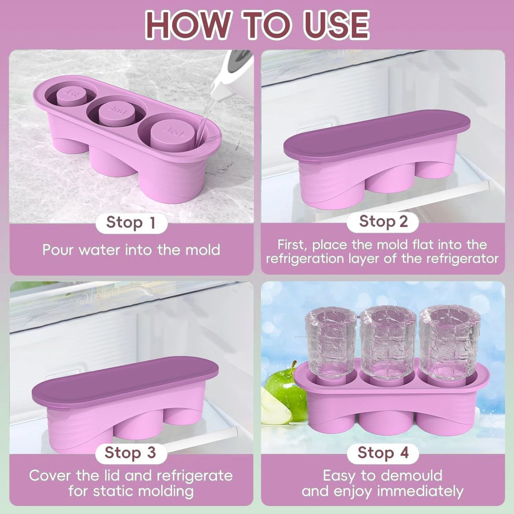 Cylinder Ice Cube Tray For Tumbler Cups 5