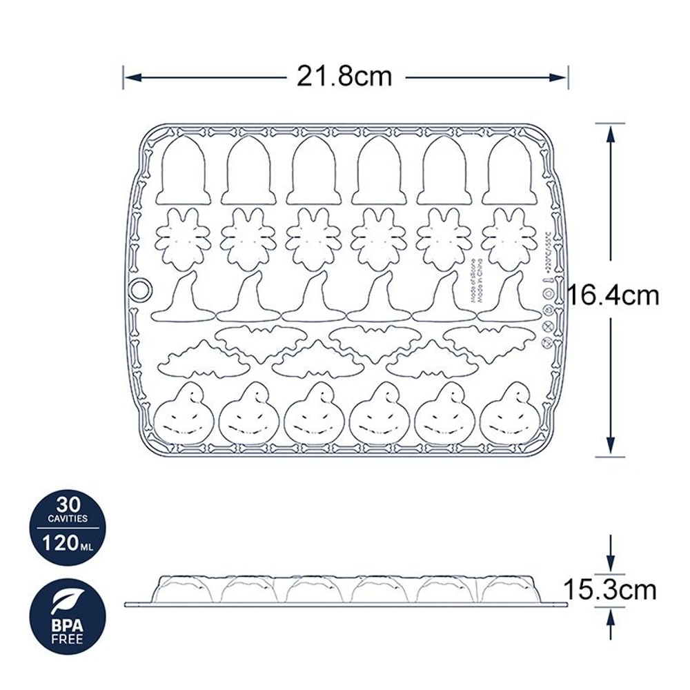 Pumpkin Skull Silicone Ice And Baking Mold 10