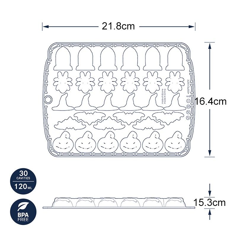 Pumpkin Skull Silicone Ice And Baking Mold 10