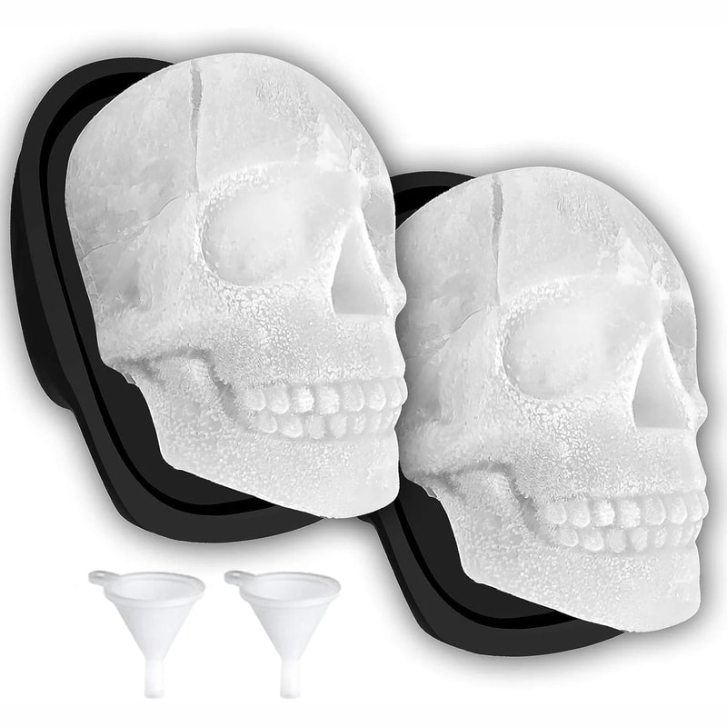 Large 3D Skull Ice Mold For Whiskey 0