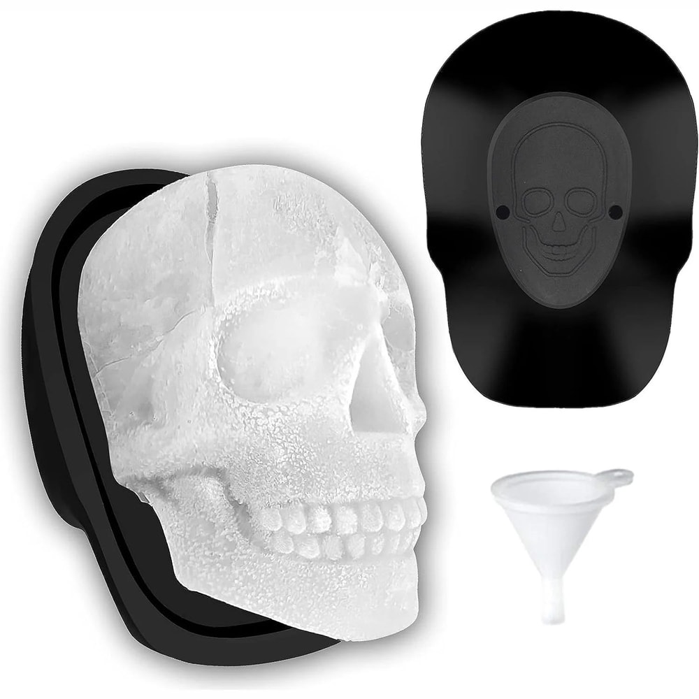 Large 3D Skull Ice Mold For Whiskey 6