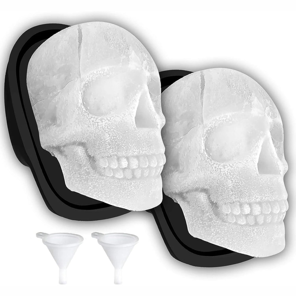 Large 3D Skull Ice Mold For Whiskey 7