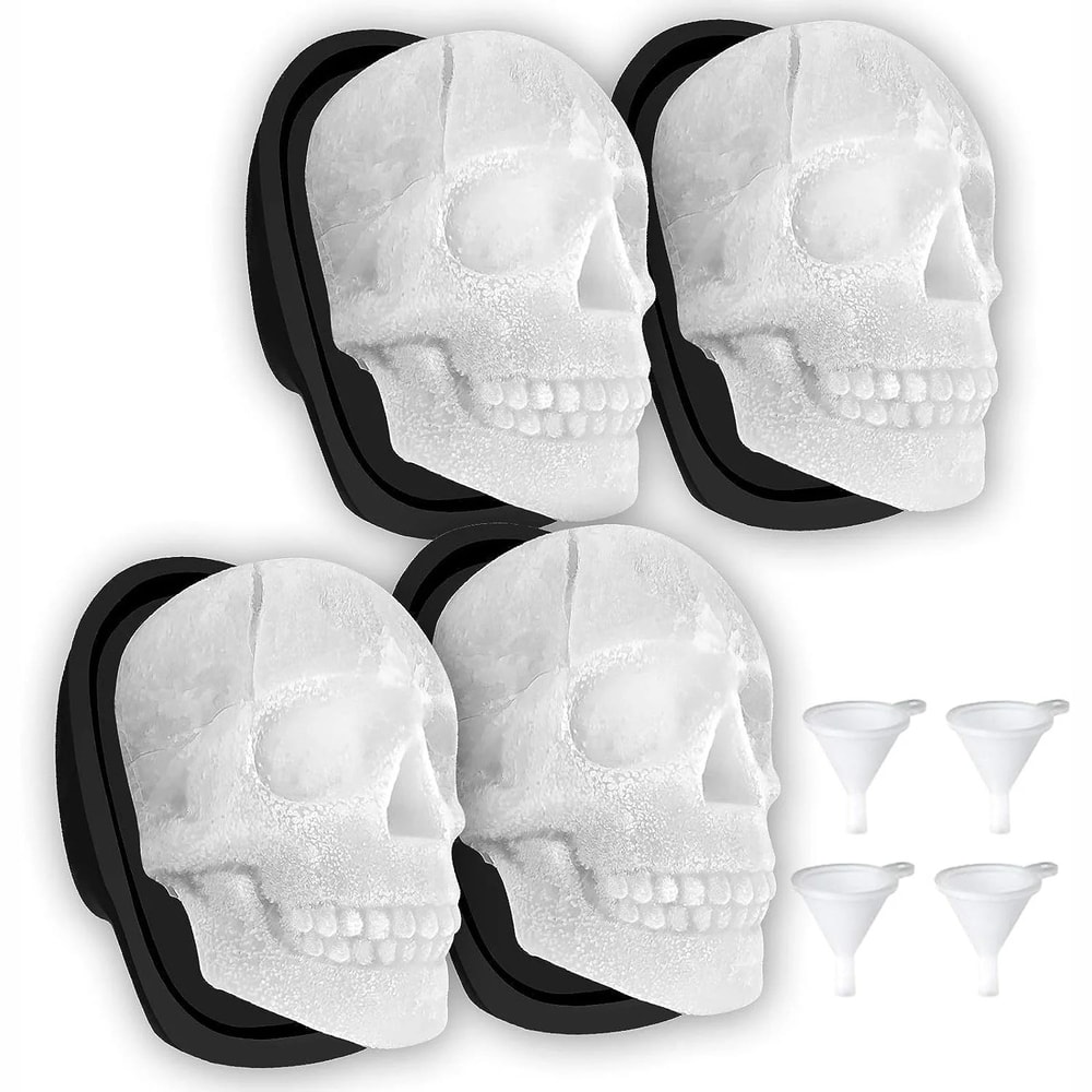 Large 3D Skull Ice Mold For Whiskey 8