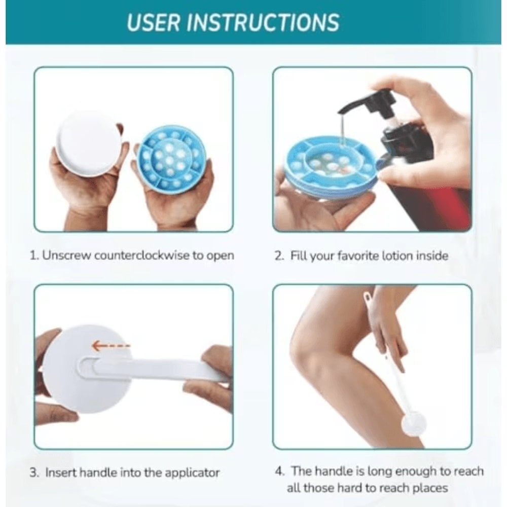 back lotion roller used after shower